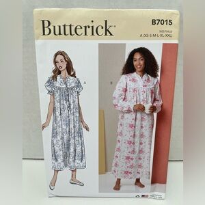 Butterick B7015 Nightgown Sewing Pattern. Size XS-XXL